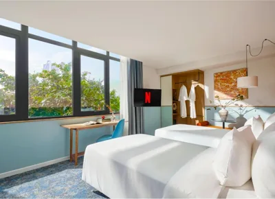 Superior Twin-kamer met uitzicht op de stad — M Village Hotel Kim Mã, a brand of Modern Village Lifestyle